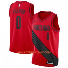 Maillot NBA Portland Trail Blazers Damian Lillard 0 Nike 2017-18 Rouge Swingman - Homme